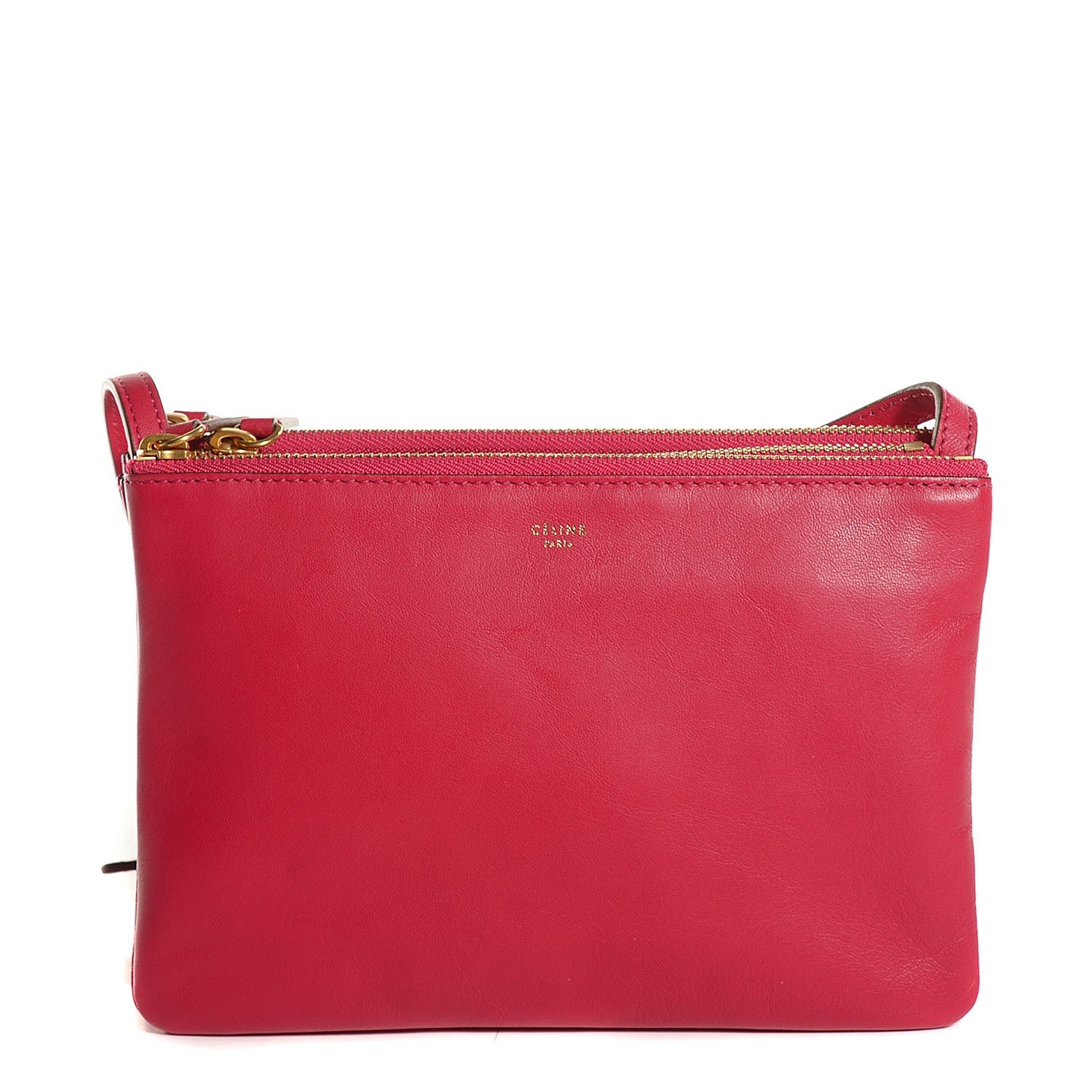 Celine Lambskin Small Trio Crossbody Bag Fuchsia 1 of 8