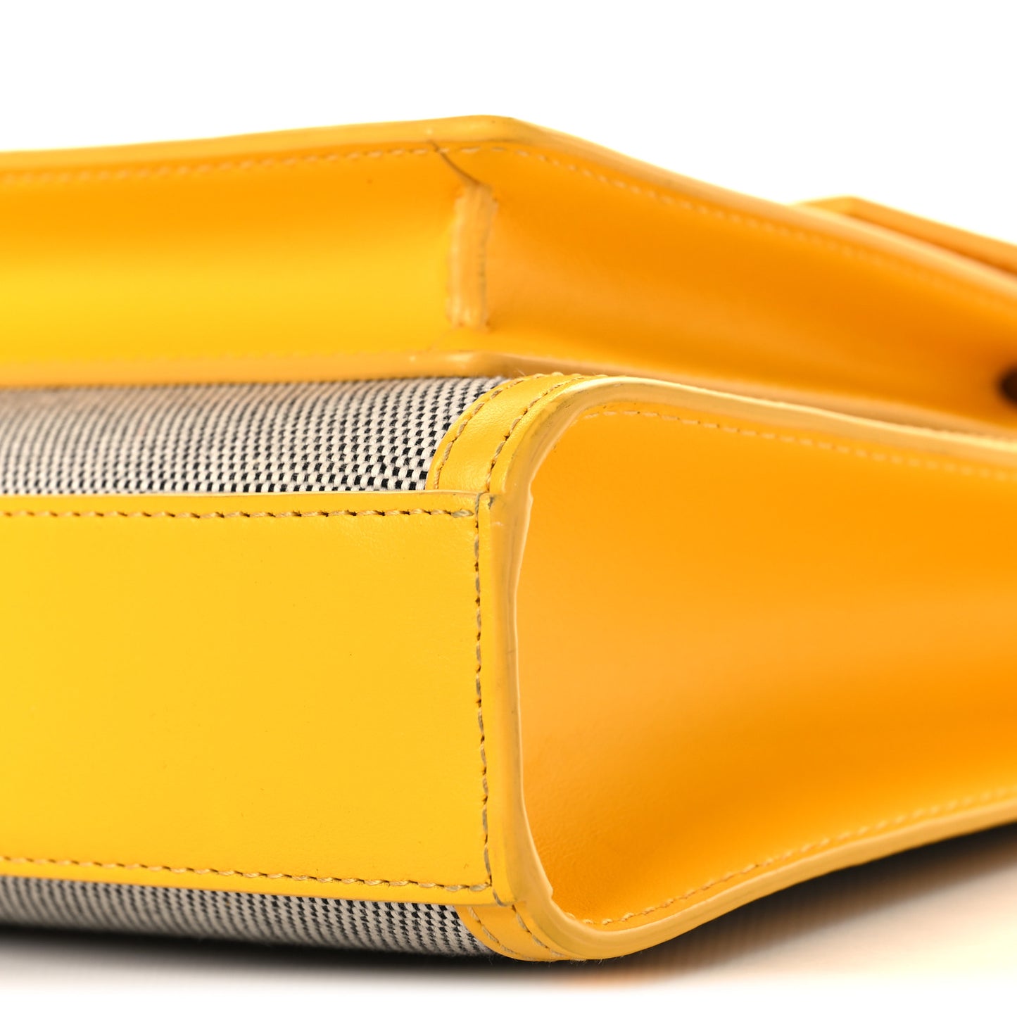 Canvas Smooth Calfskin Two Tone Mini Pocket Bag Deep Saffron