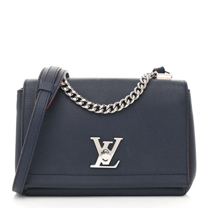Louis Vuitton Calfskin Lockme II Chain Bag BB Marine Rouge 1 of 9