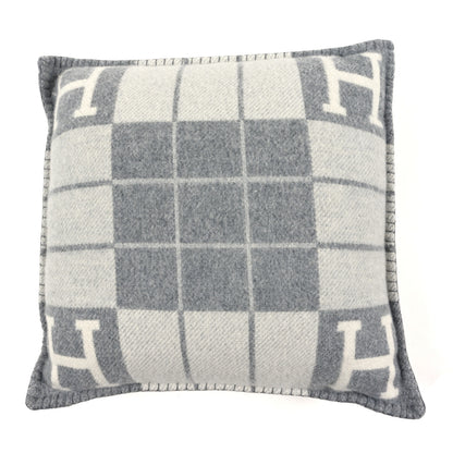 Hermes Wool Cashmere Avalon III Pillow PM Ecru Gris Clair 1 of 3