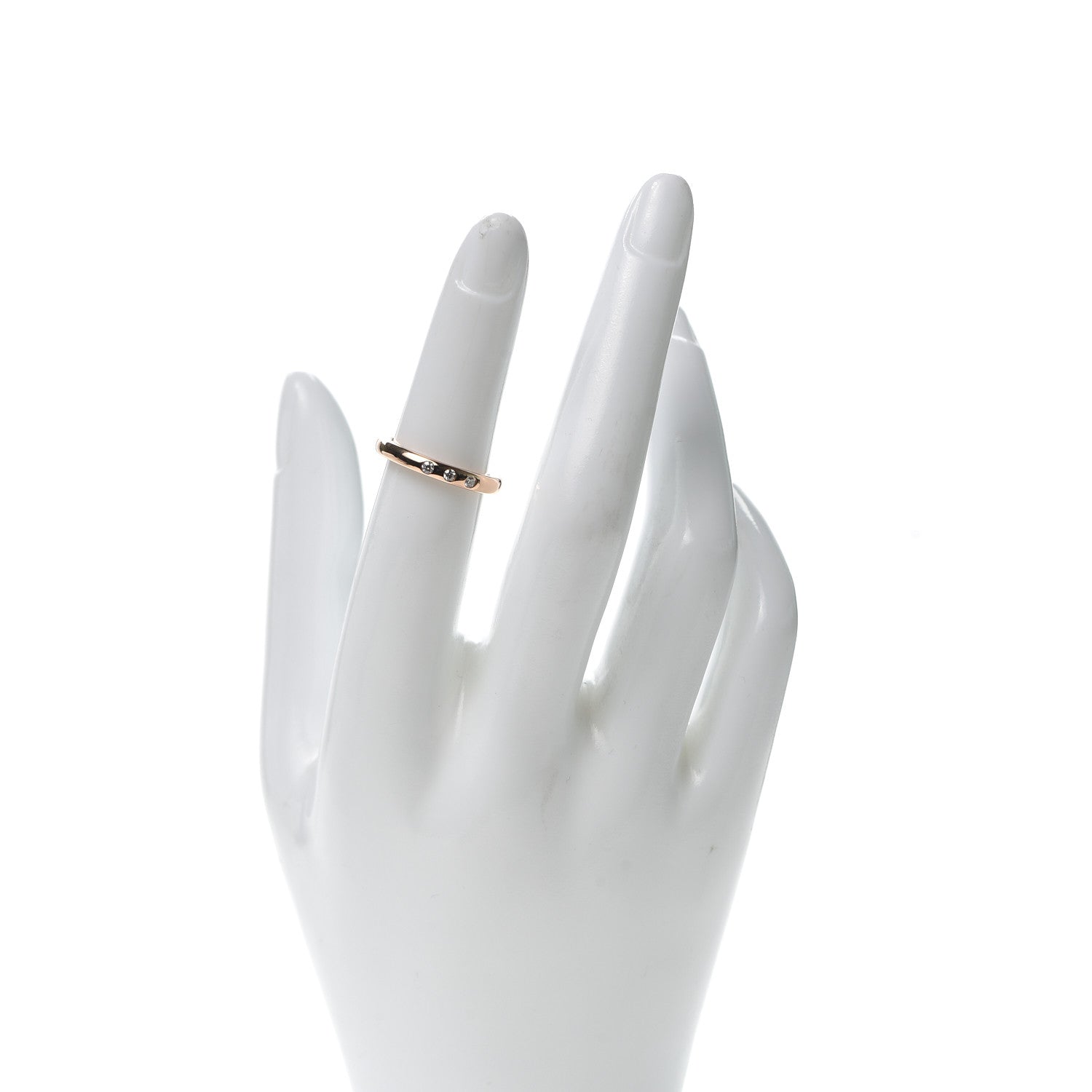 Tiffany 18K Rose Gold Diamond Stacking Band Ring 49 5 2 of 6
