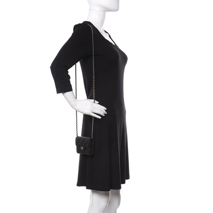 Chanel Caviar Quilted Flap Card Holder On Chain Black 2 of 12