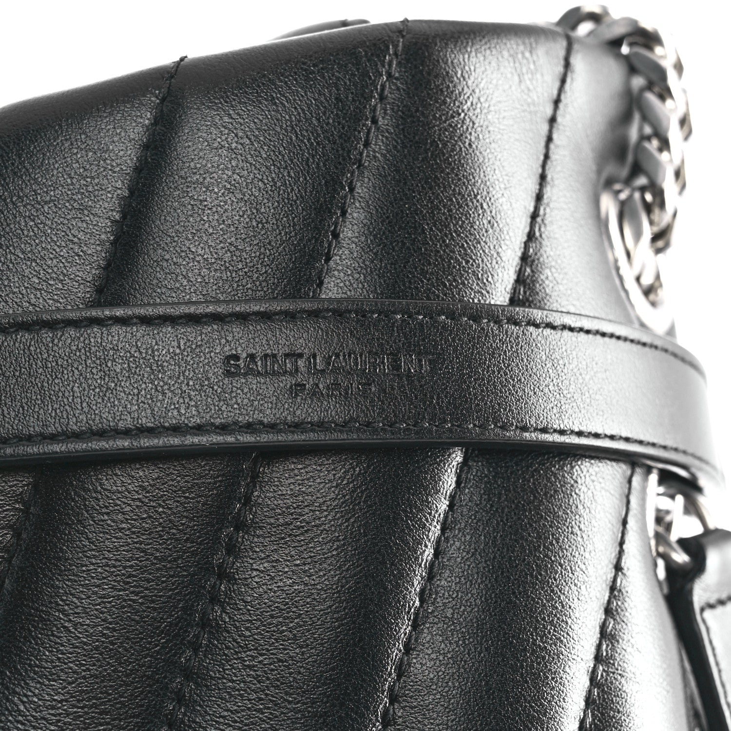 Saint Laurent Calfskin Y Quilted Monogram Large Loulou Chain Satchel Black 9 of 13
