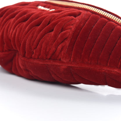 Miu Miu Velluto Matelasse Rider Belt Bag Cherry 11 of 12