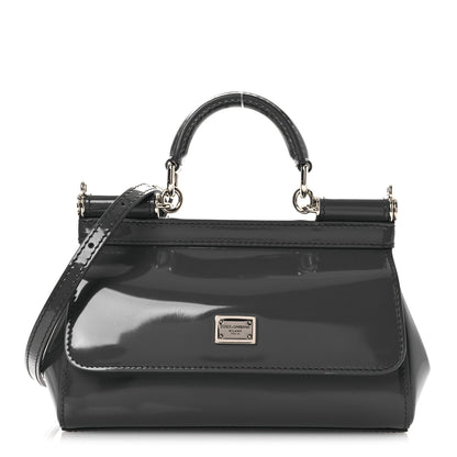 Dolce & Gabbana Patent Small Miss Sicily Satchel Grey 1 of 10
