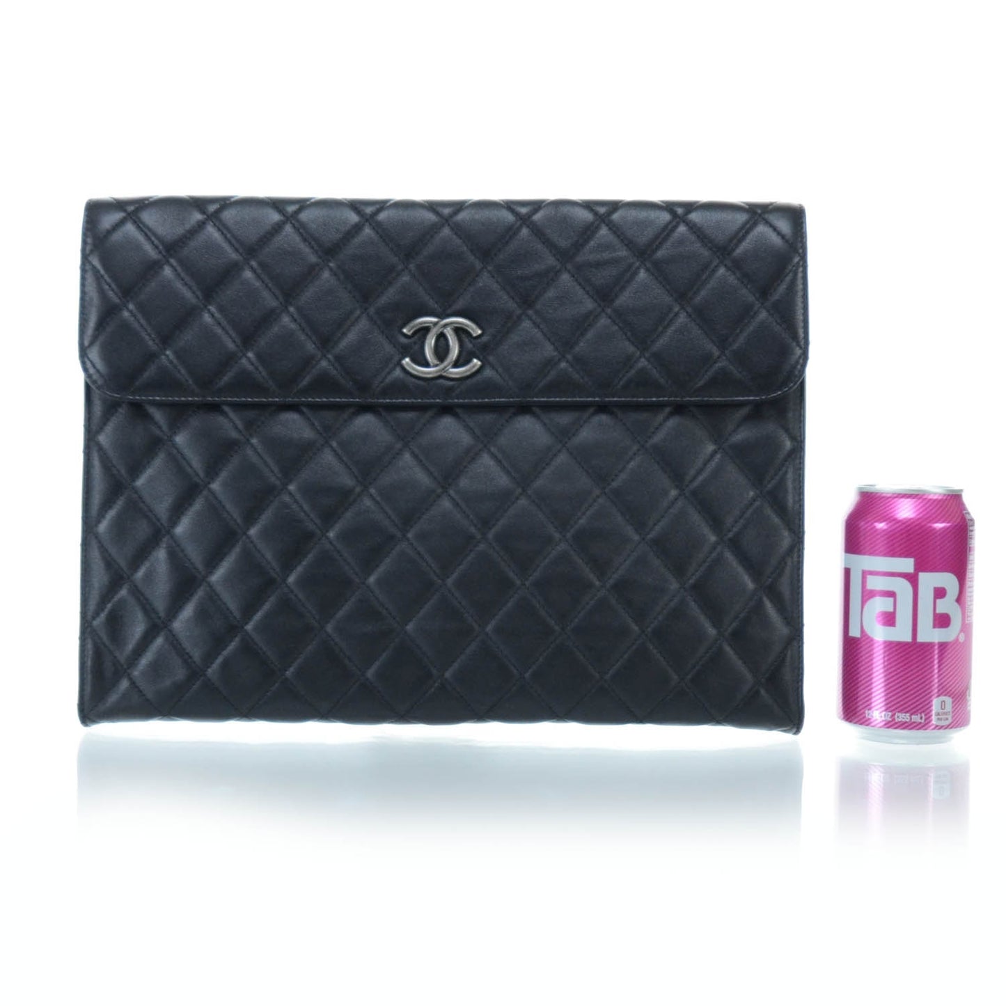 Calfskin Quilted Document Portfolio Holder Black