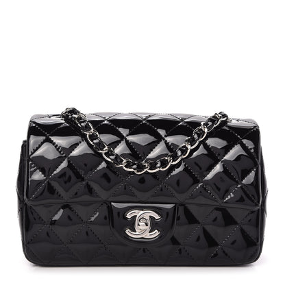 Chanel Patent Calfskin Quilted Mini Rectangular Flap Black 1 of 11