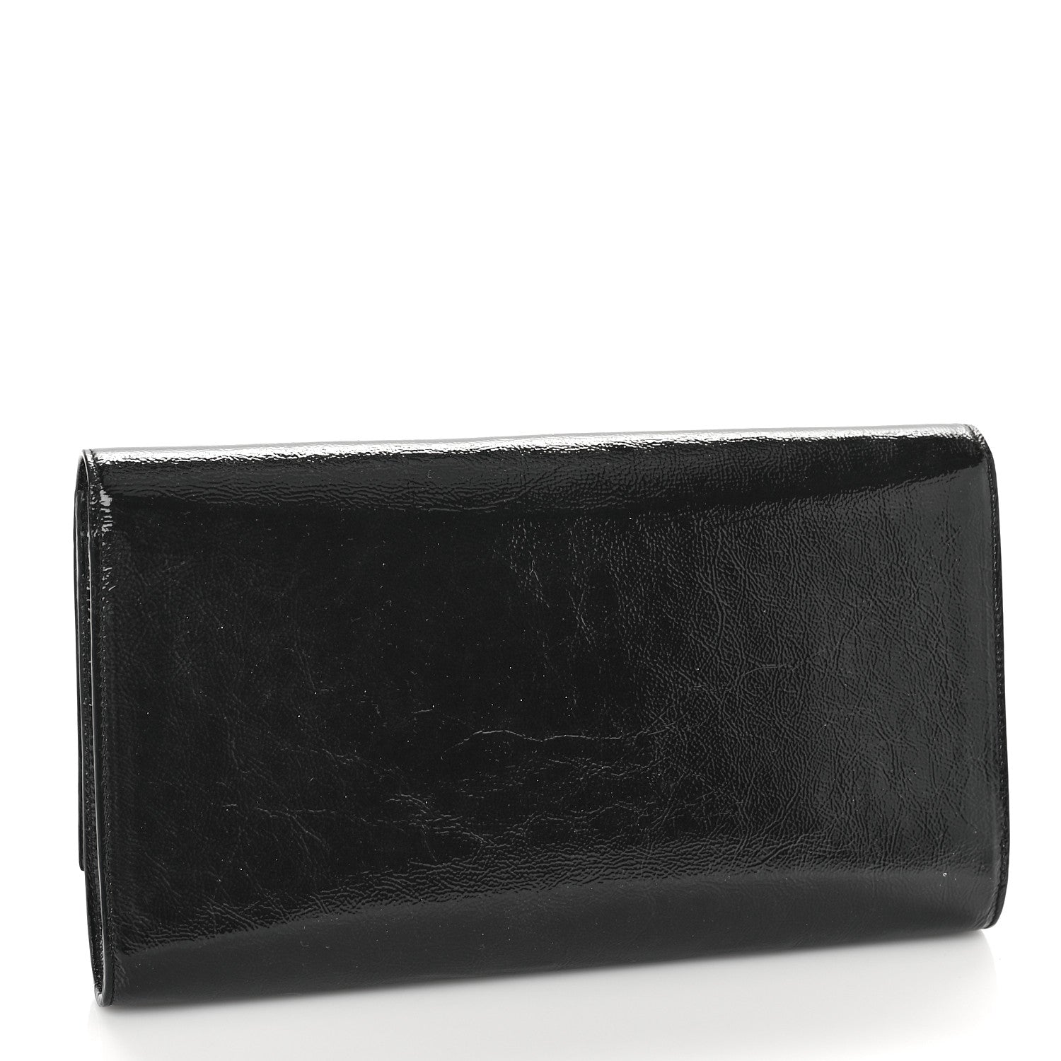 Saint Laurent Textured Patent Monogram Large Belle De Jour Clutch Black 3 of 8