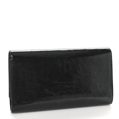 Saint Laurent Textured Patent Monogram Large Belle De Jour Clutch Black 3 of 8