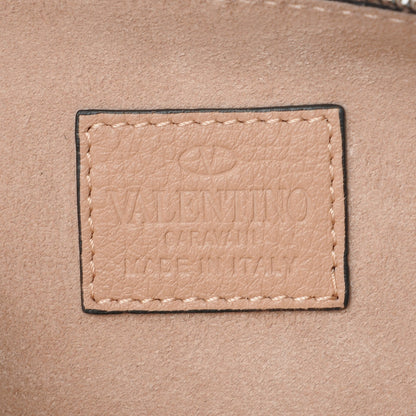 Valentino Garavani Pebbled Calfskin Large Rockstud Zip Pouch Soft Noisette 6 of 7