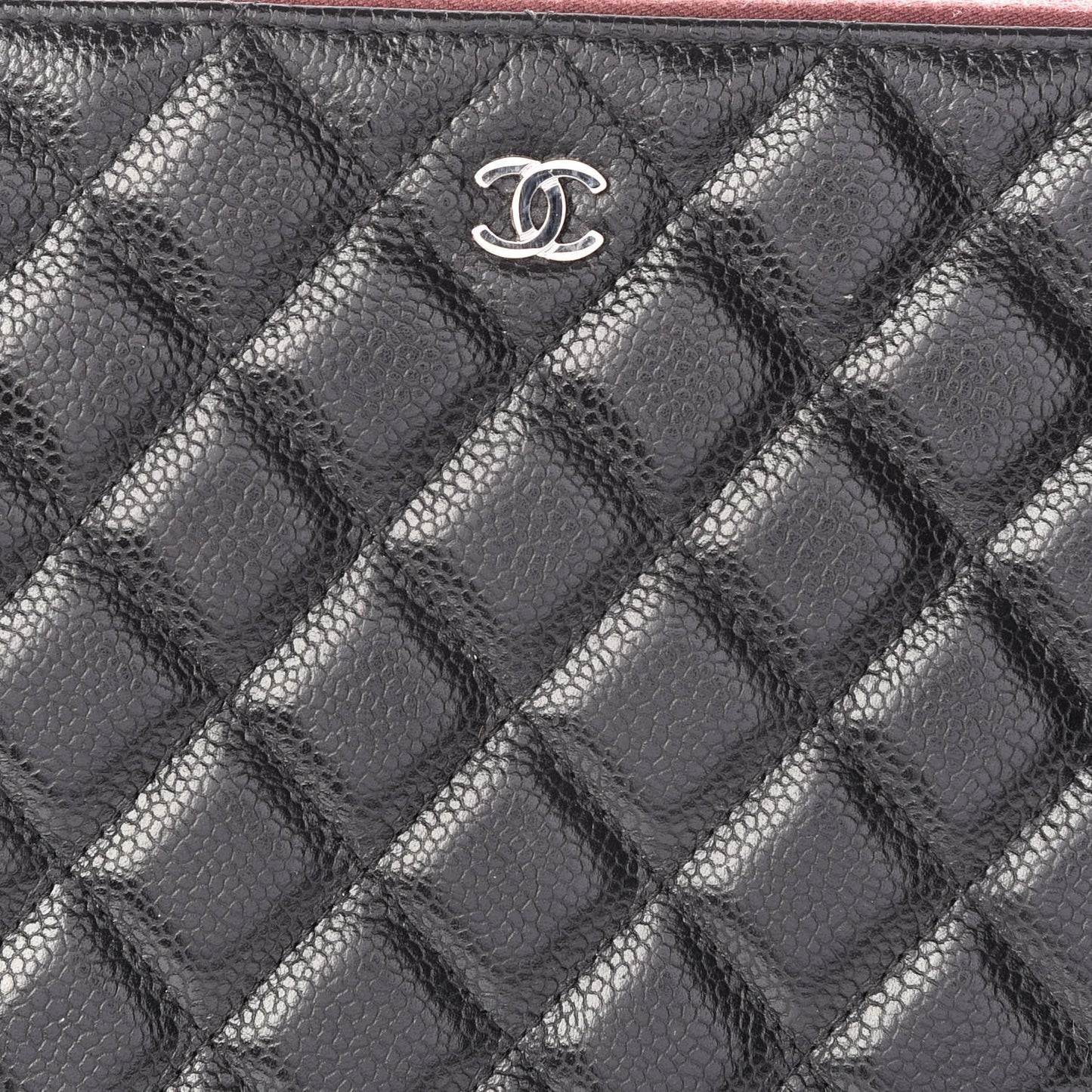 Caviar Quilted Large Cosmetic Case Black