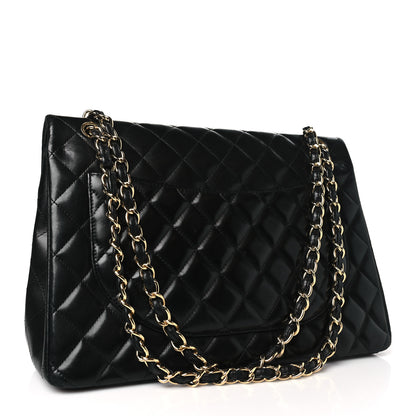 Chanel Lambskin Quilted Maxi Double Flap Black 3 of 10