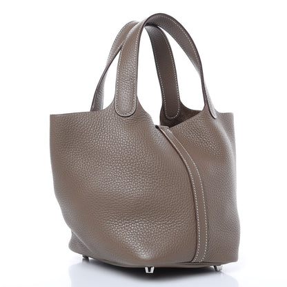 Hermes Taurillon Clemence Picotin Lock 18 PM Etoupe 3 of 9