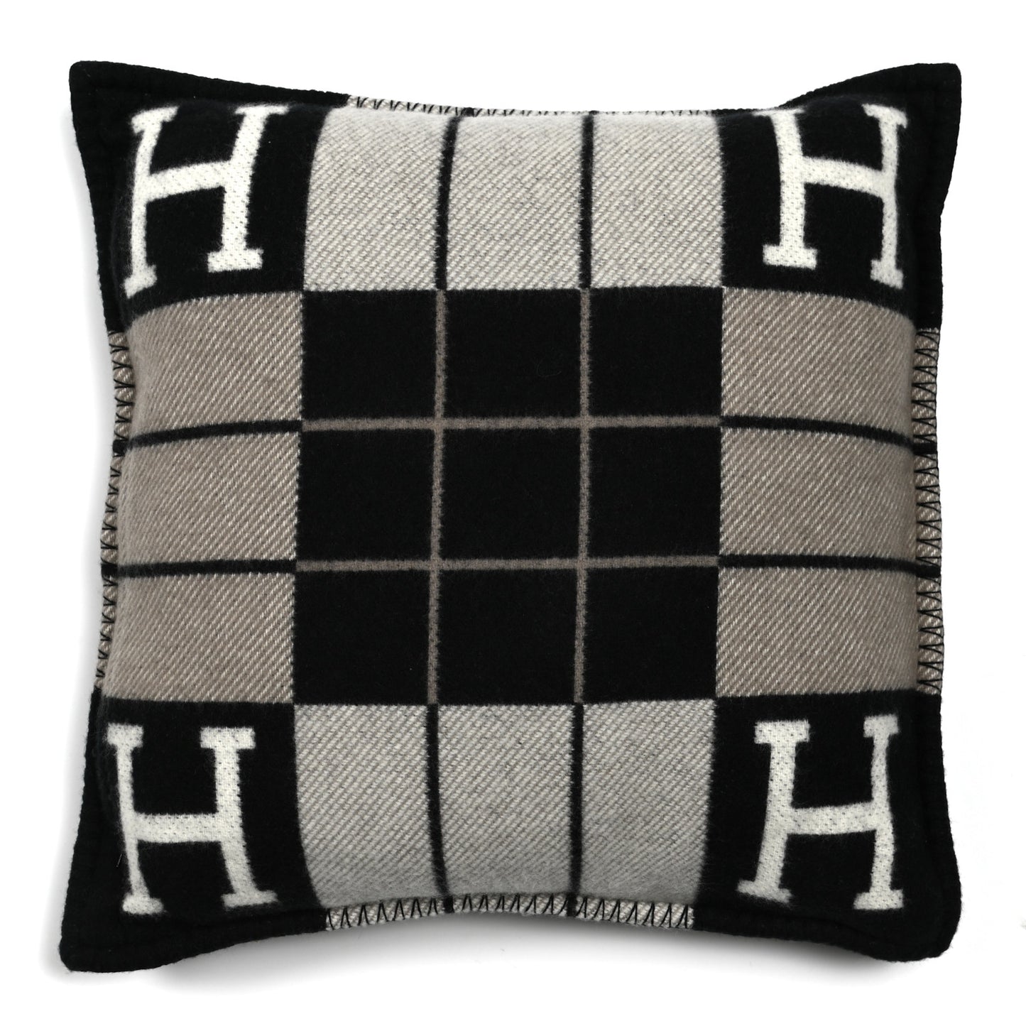 Wool Cashmere Avalon III Pillow PM Ecru Black
