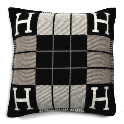 Hermes Wool Cashmere Avalon III Pillow PM Ecru Black 2 of 3