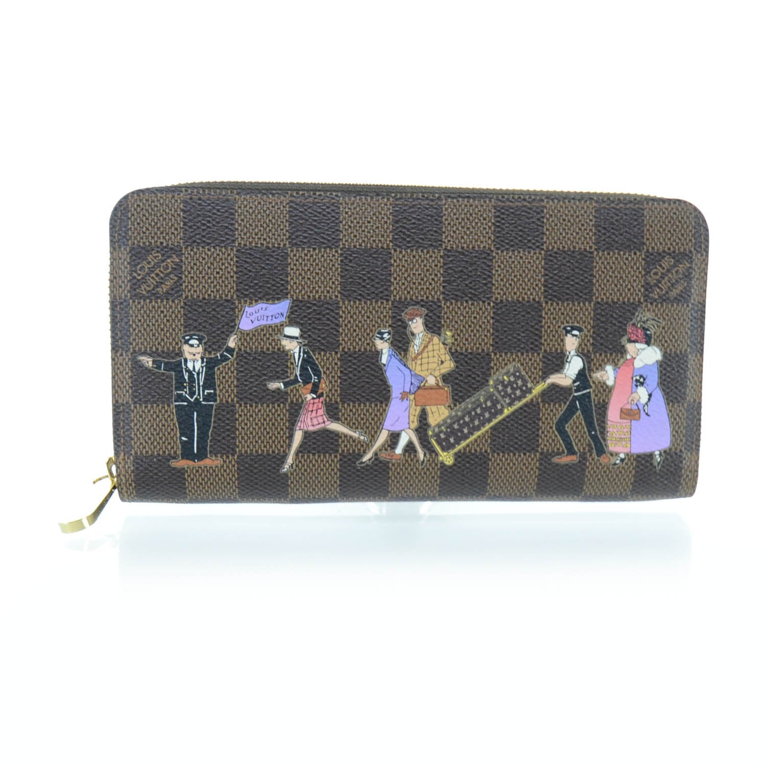 Louis Vuitton Damier Ebene Illustre Zippy Wallet Violet 1 of 11