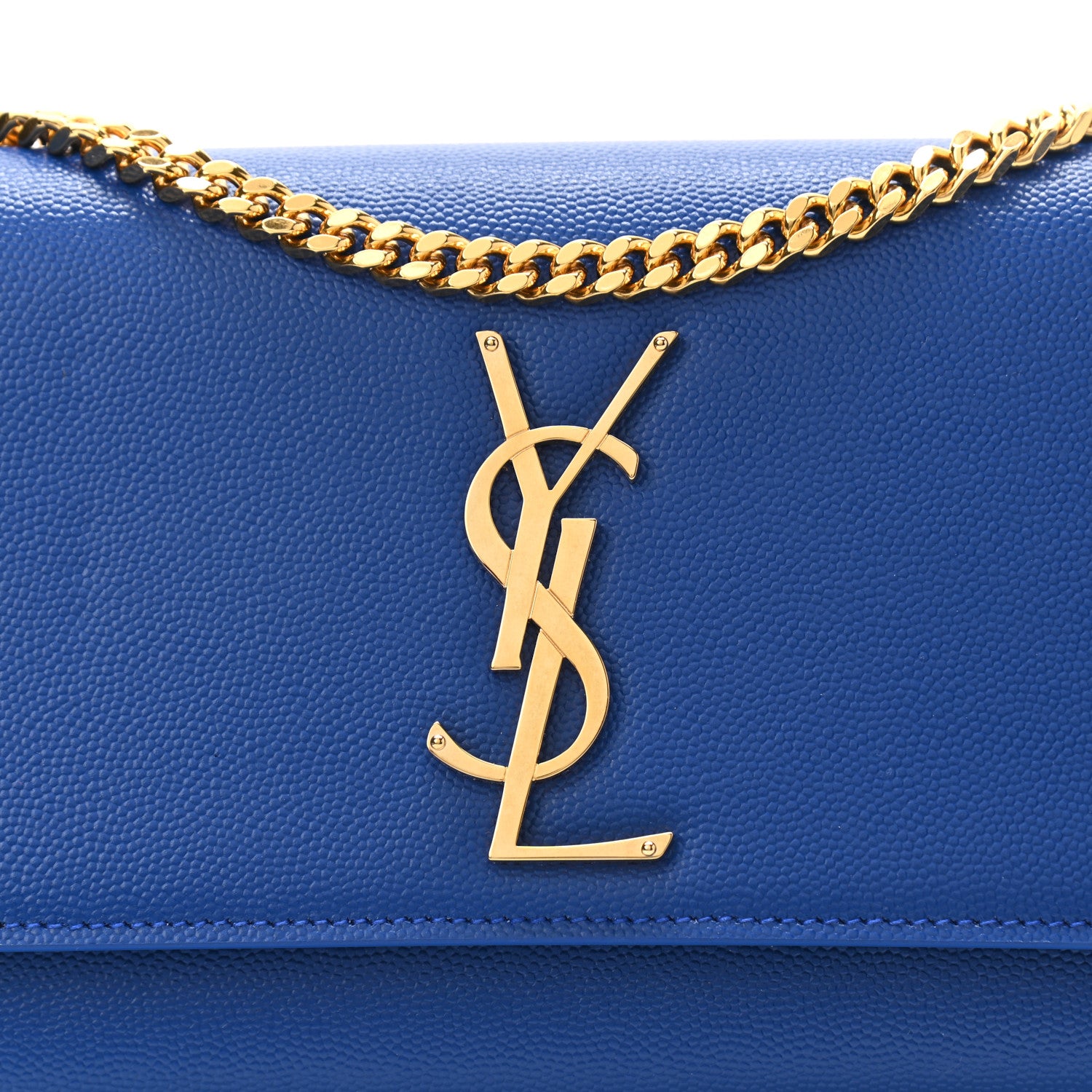 Saint Laurent Grain De Poudre Small Classic Monogram Kate Satchel Royal Blue 7 of 9