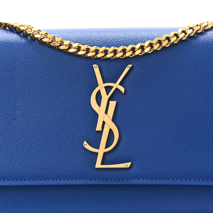 Saint Laurent Grain De Poudre Small Classic Monogram Kate Satchel Royal Blue 7 of 9