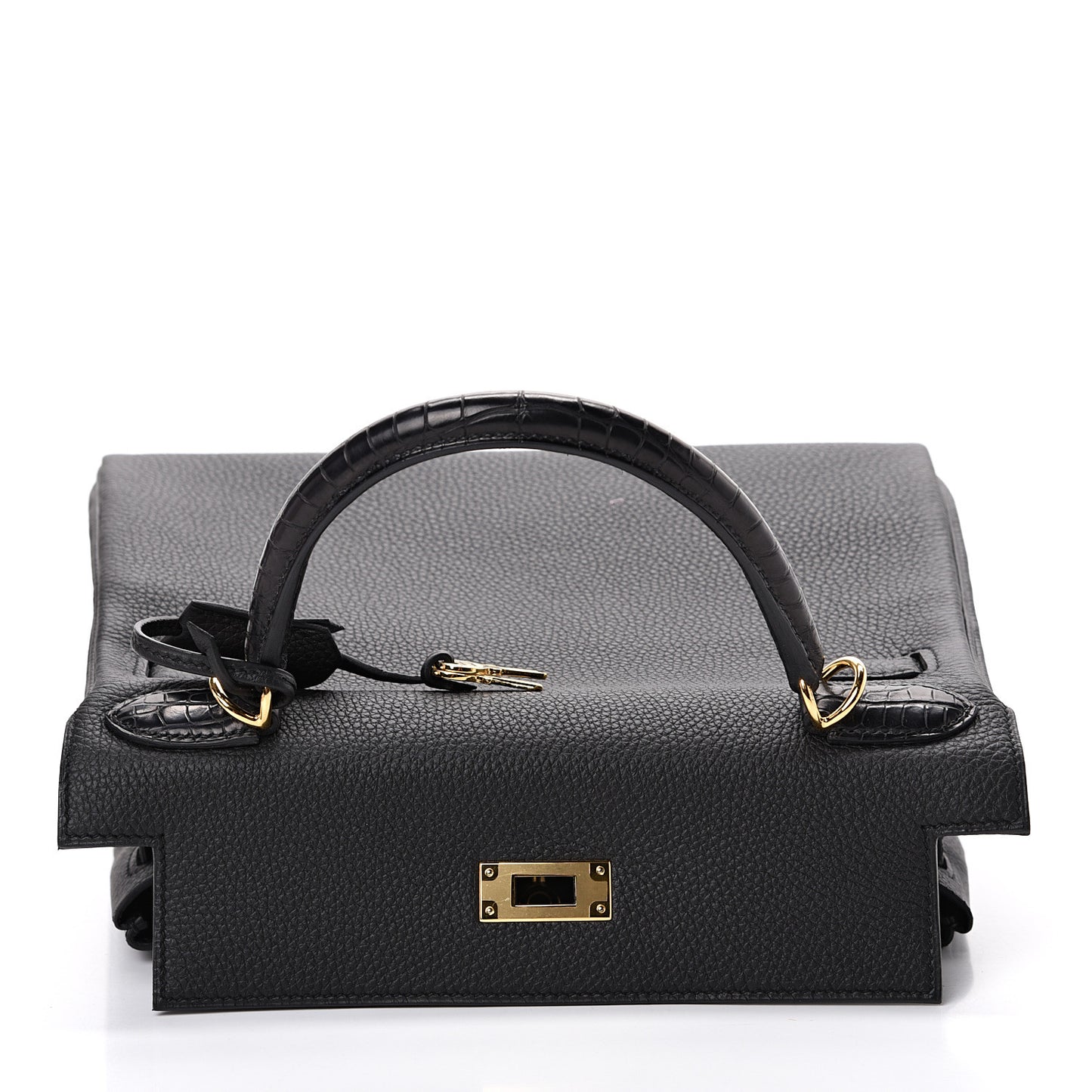 Togo Matte Alligator Kelly Retourne Touch 28 Black