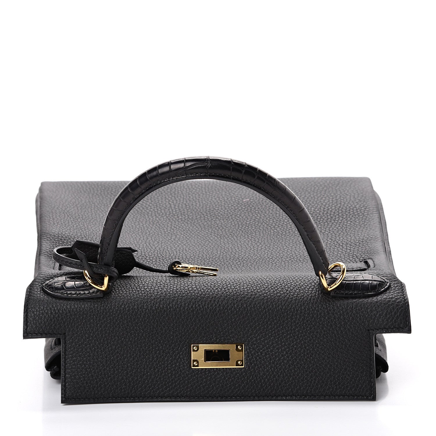 Hermes Togo Matte Alligator Kelly Retourne Touch 28 Black 15 of 38