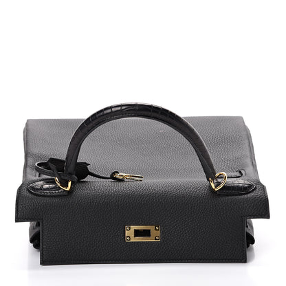 Hermes Togo Matte Alligator Kelly Retourne Touch 28 Black 15 of 38