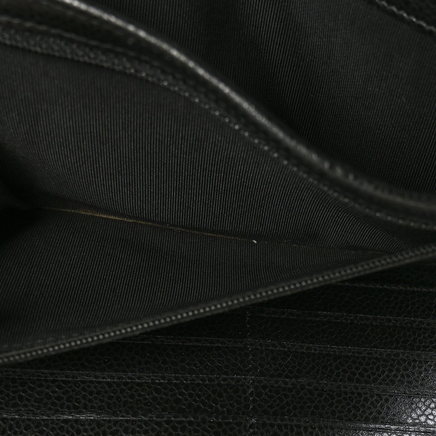 Caviar Quilted Large Flap Wallet Black