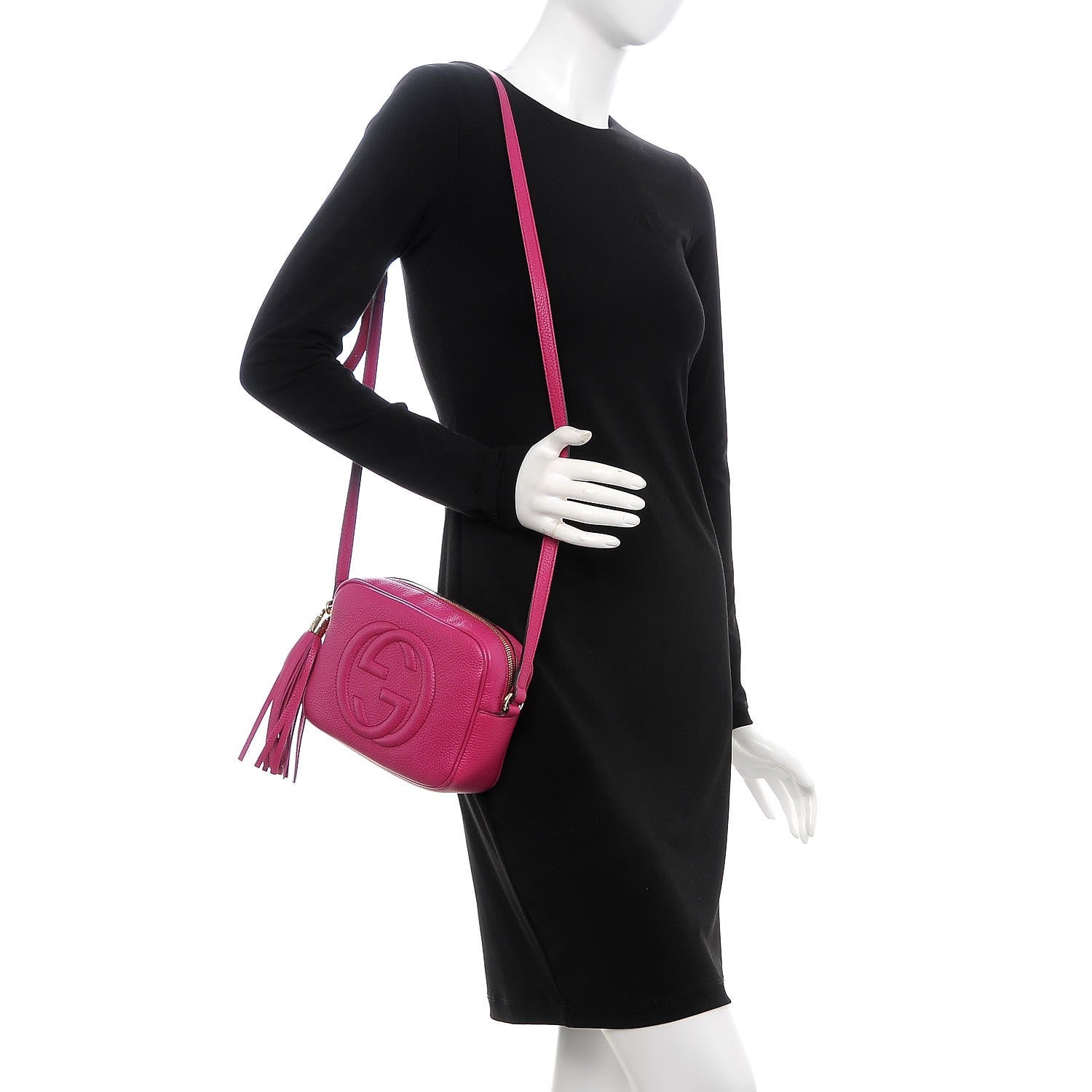 Gucci Pebbled Calfskin Small Soho Disco Bag Bright Bougainvillea 2 of 14