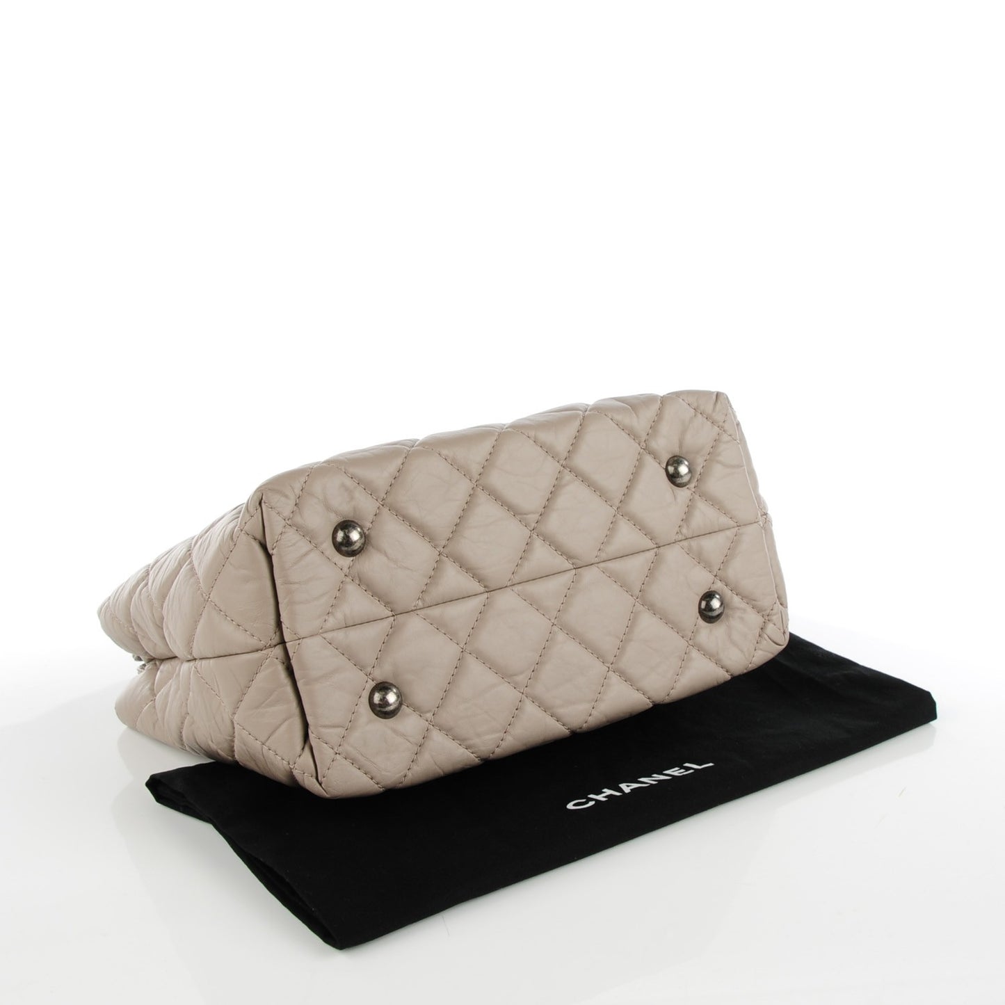 Aged Calfskin Quilted Reissue 2.55 Tote Light Grey