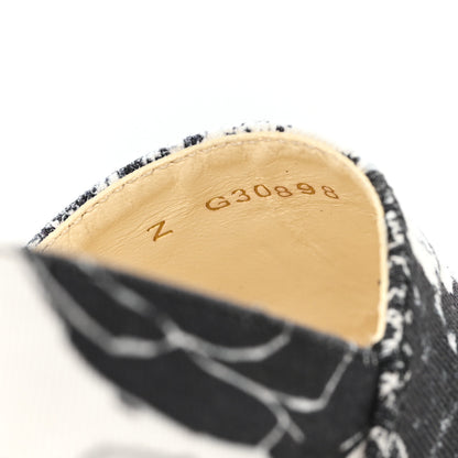 Chanel Printed Canvas Grosgrain 31 Rue Cambon Espadrilles 37 Black White 9 of 9