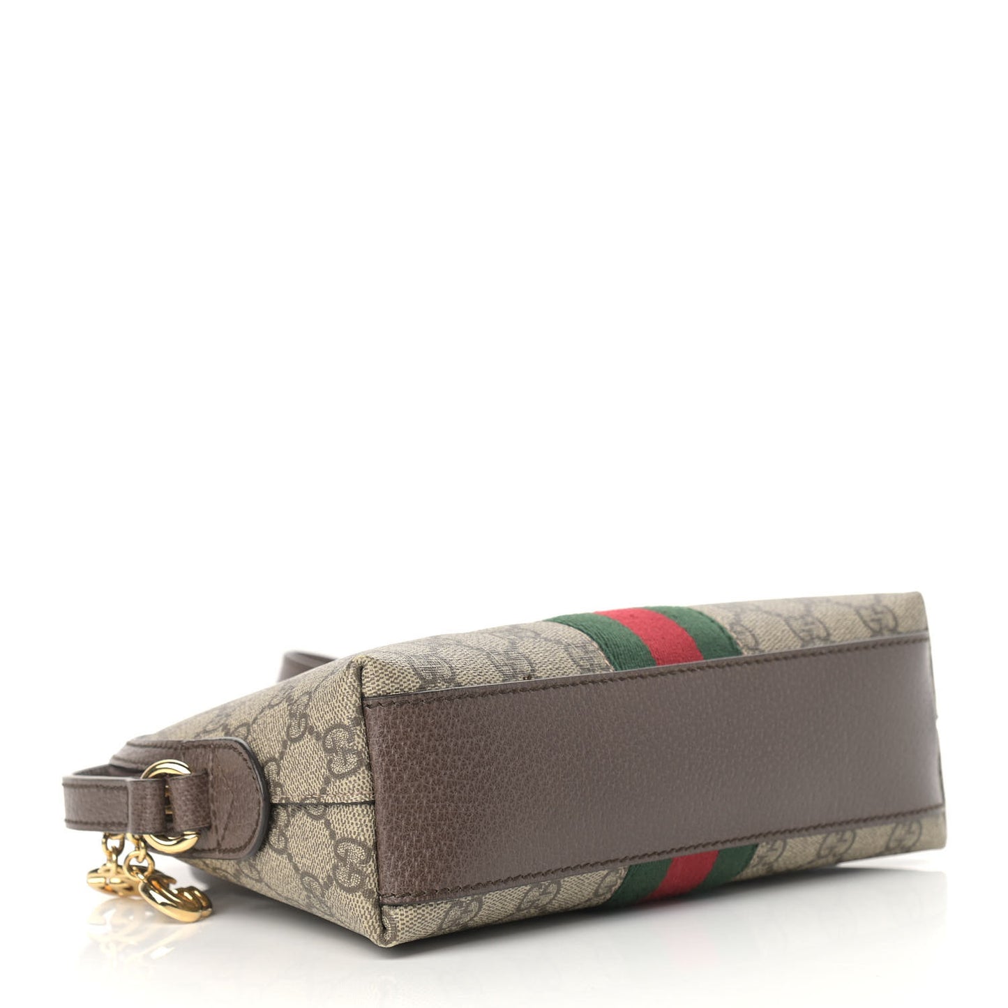 GG Supreme Monogram Textured Dollar Calfskin Web Small Ophidia Dome Shoulder Bag Beige Ebony New Acero