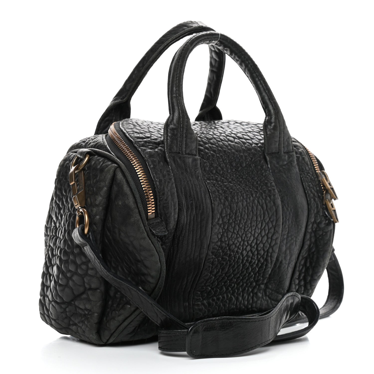 Alexander Wang Pebbled Lambskin Rockie Black Antique Brass Hardware 2 of 14