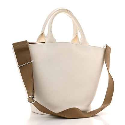 Prada Canapa Logo Bucket Tote White 4 of 11