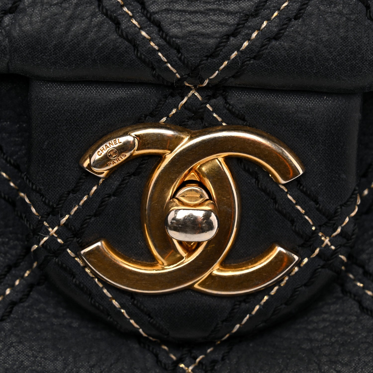 Chanel Iridescent Calfskin Triple Stitched Medium Flap Navy 12 of 16