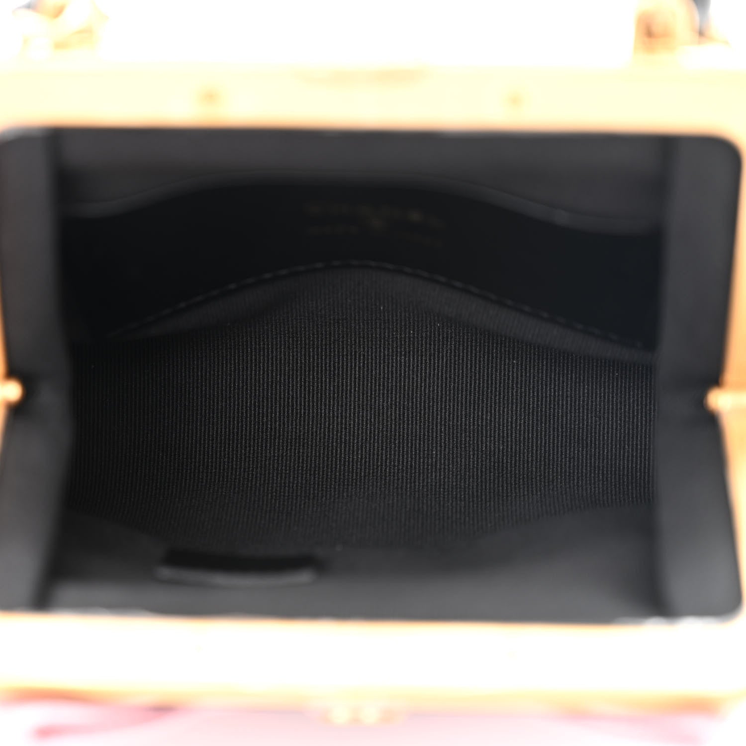 Chanel Patent Crumpled Lambskin Quilted Clutch With Chain Black Pink 5 of 11