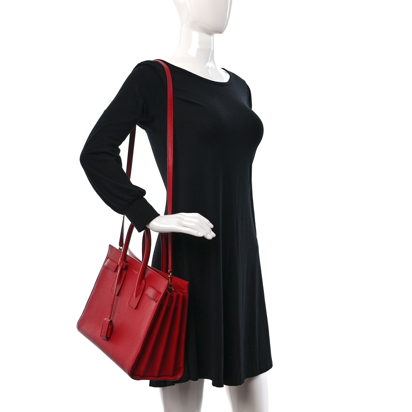 Grained Calfskin Small Sac De Jour Lipstick Red