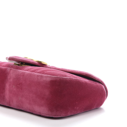 Gucci Velvet Matelasse Small GG Marmont Shoulder Bag Light Raspberry Rose 12 of 14
