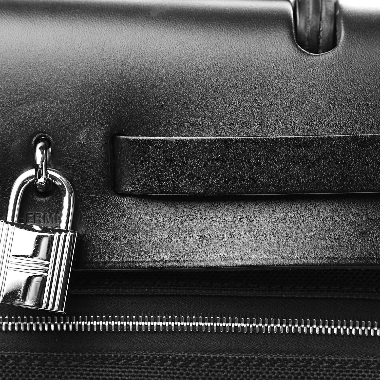 Hermes Military Toile Vache Hunter Herbag Zip PM 31 Black 9 of 13