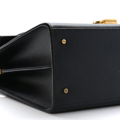 Saint Laurent Grain de Poudre Medium Classic Monogram Cassandra Top Handle Black 9 of 10