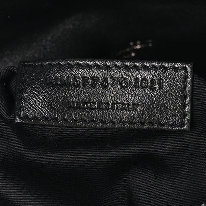 Saint Laurent Lambskin Quilted Monogram Monochrome Small Loulou Puffer Chain Satchel Black 7 of 10