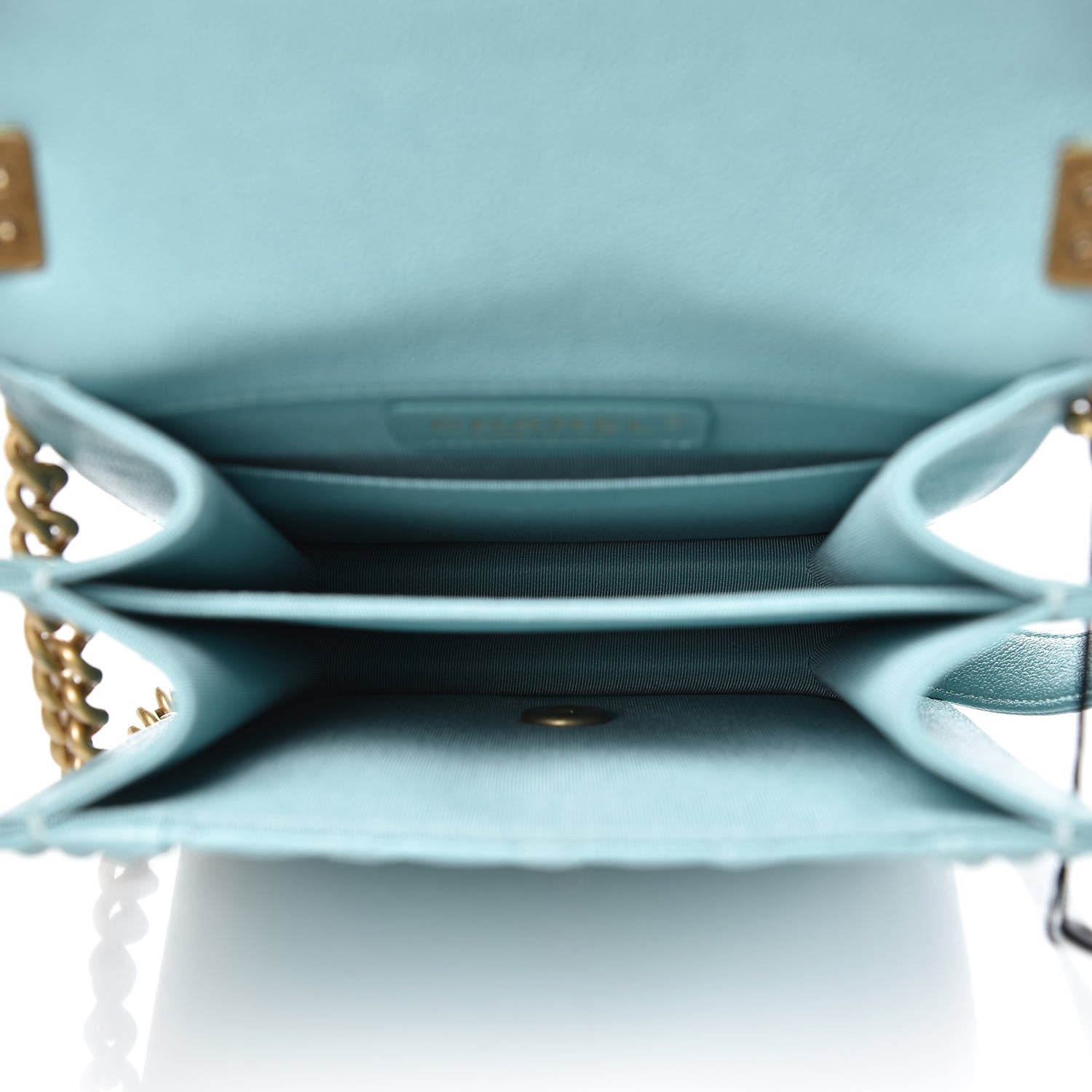 Chanel Caviar Quilted North South Boy Flap Light Blue 5 of 9