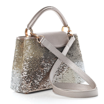 Louis Vuitton Sequins Metallic Taurillon Capucines BB Beige 3 of 8