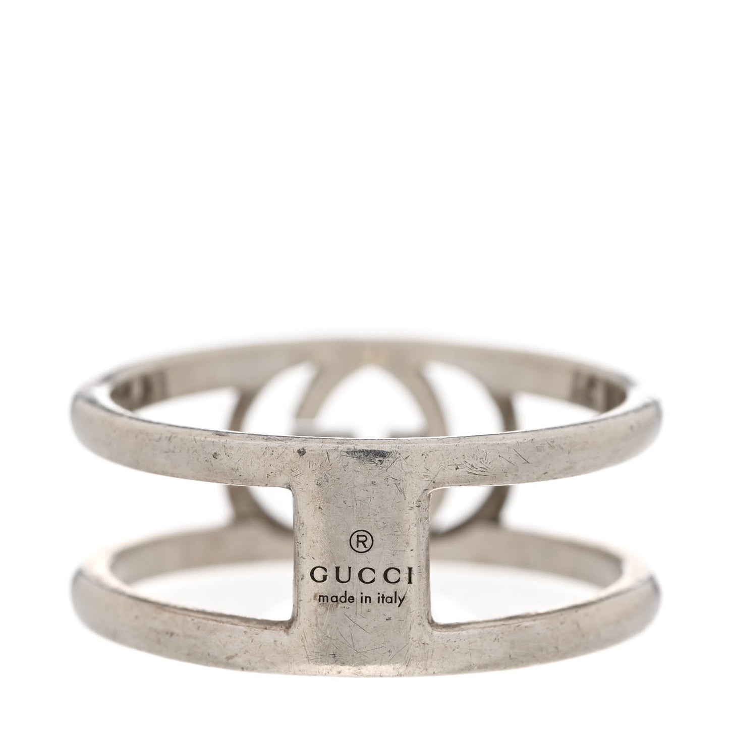 Sterling Silver 9mm Interlocking G Open Band Ring 62 9.75