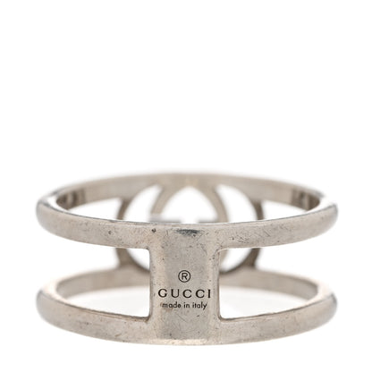 Gucci Sterling Silver 9mm Interlocking G Open Band Ring 62 9.75 3 of 5