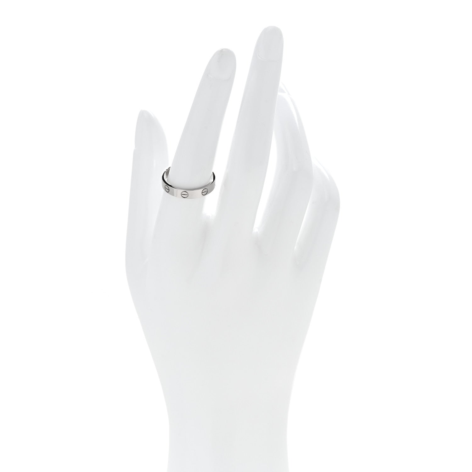 Cartier 18K White Gold 3.5mm LOVE Wedding Band Ring 55 7.25 2 of 5
