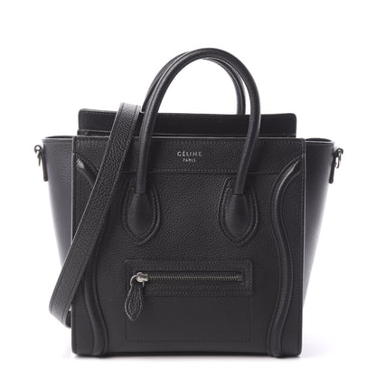 Celine Drummed Calfskin Nano Luggage Black 1 of 10