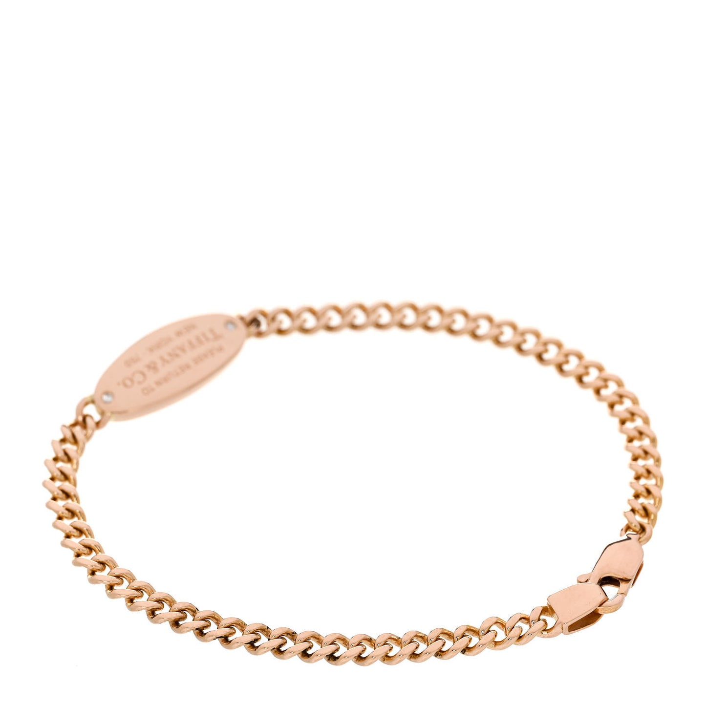 18K Rose Gold Diamond Return To Tiffany Oval ID Bracelet