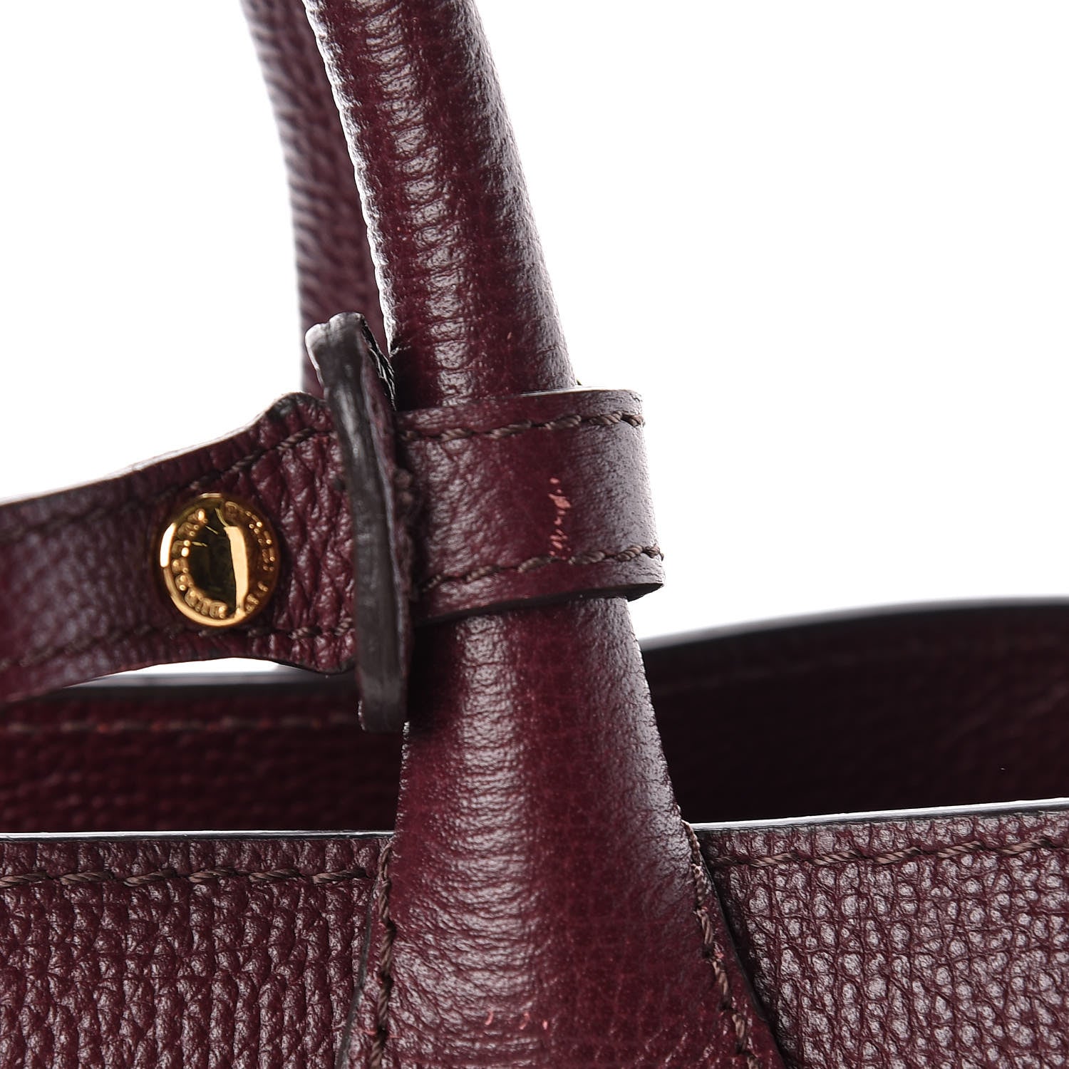 Burberry Grainy Calfskin House Check Medium Banner Tote Mahogany Red 8 of 15