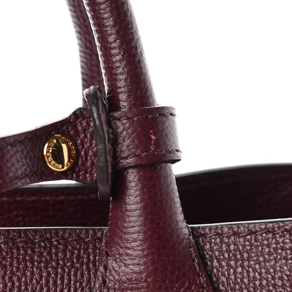 Burberry Grainy Calfskin House Check Medium Banner Tote Mahogany Red 8 of 15