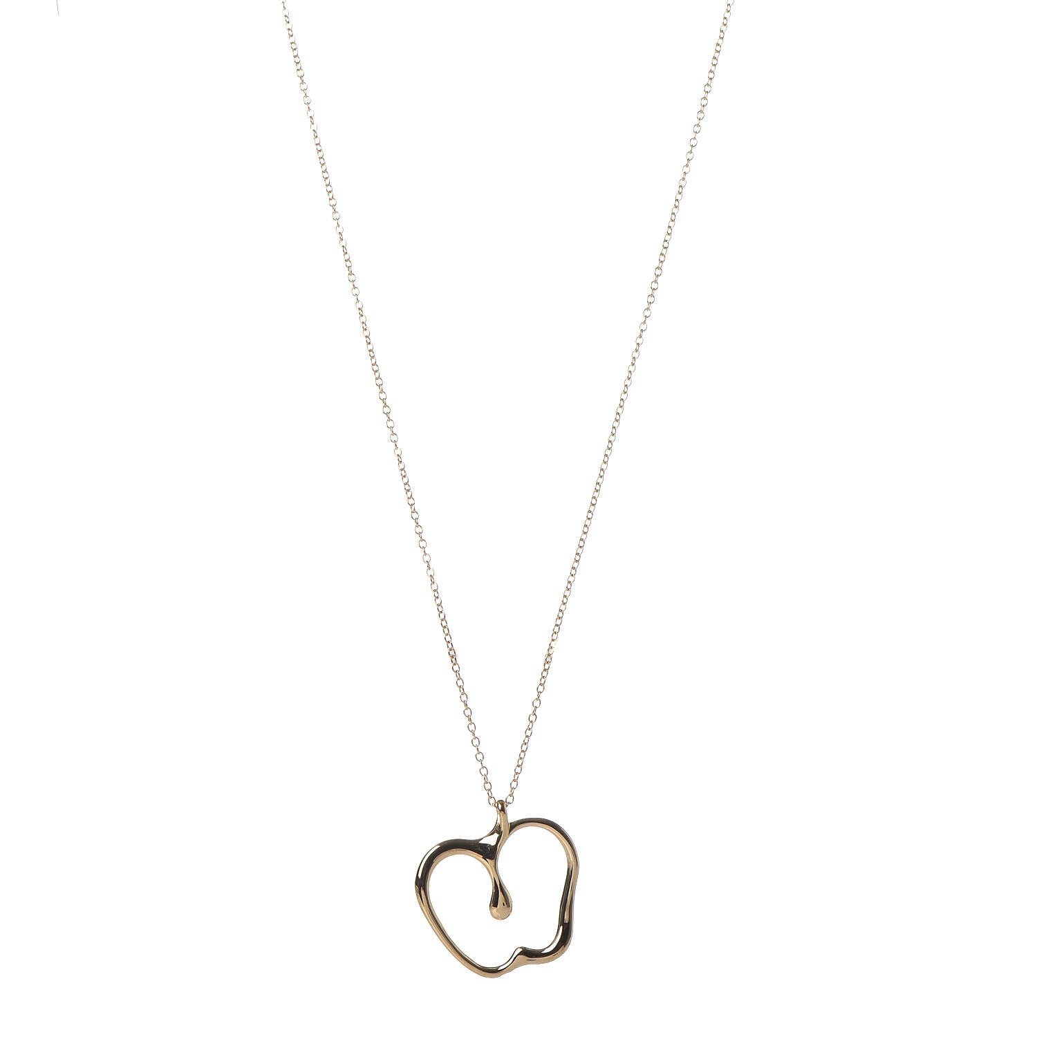 Tiffany 18K Yellow Gold Elsa Peretti Apple Pendant Necklace 1 of 5