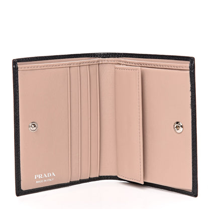 Prada Saffiano Bi-Fold Compact Wallet Black Mughetto 5 of 8